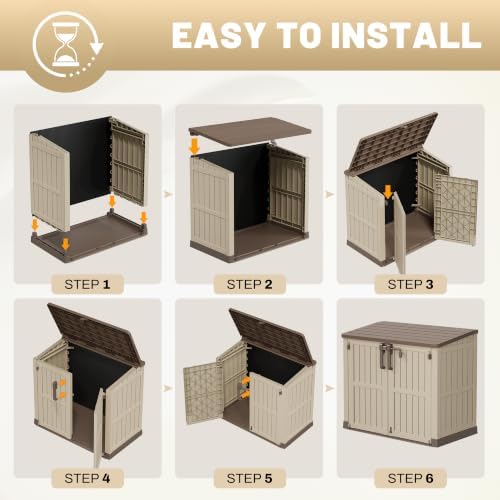 Horizontal Outdoor Storage Cabinet Box 36 Cu Ft with Lockable Doors, Outdoor ...
