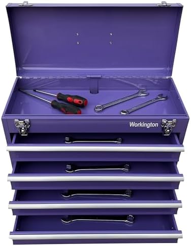 Workington Portable Metal Tool Chest with 4 Drawers, 20" 4-Drawer Tool C...