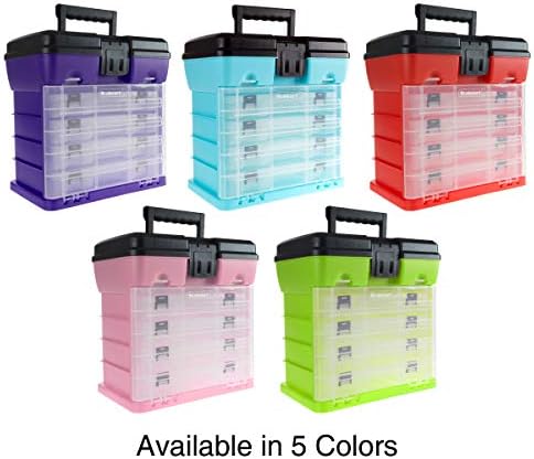 Storage and Tool Box-Durable Organizer Utility Box-4 Drawers with 19 Compartm...