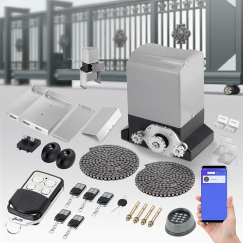 3300 lbs Automatic Sliding Gate Opener Kit with Keypad and APP Control