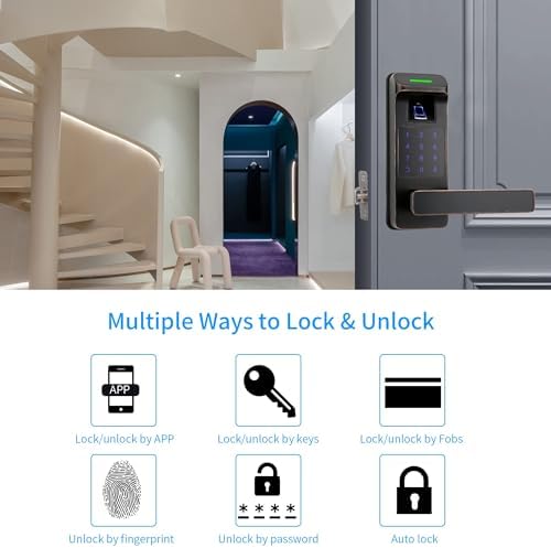 Fingerprint Door Lock, Heavy Duty Full APP Control Touchscreen Keypad