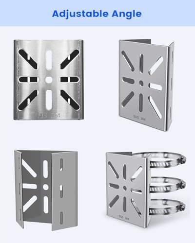 Universal Vertical Pole Corner Mount Bracket for Security Camera with Loops