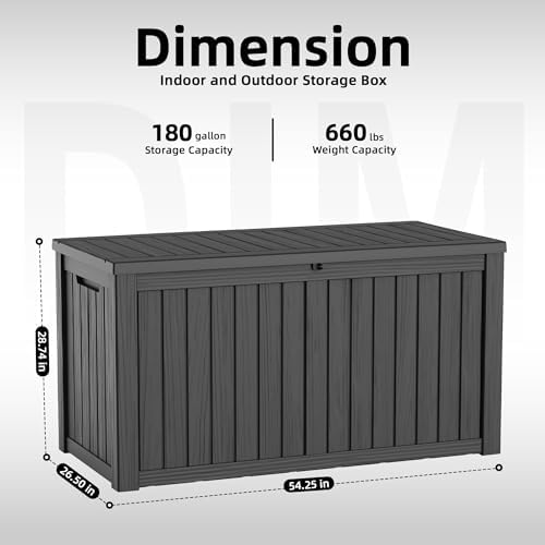 DRATO 180 Gallon Deck Boxes Outdoor Waterproof, Lockable Outdoor Storage Box ...