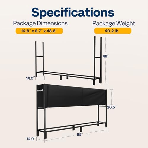 VIVOHOME Upgraded Heavy Duty 8 ft Firewood Rack Outdoor with Cover