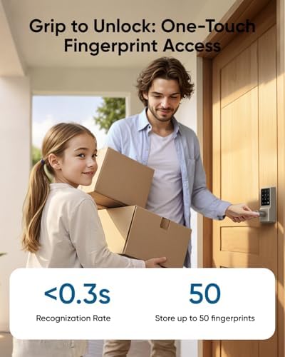 eufy Security Smart Lock C33, Keypad Door Lock with Handle, Built-in Wi-Fi
