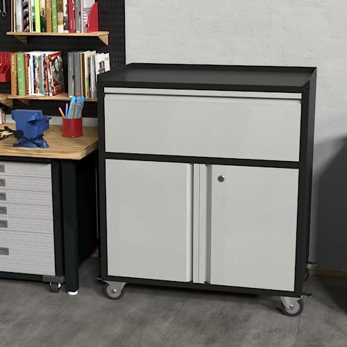 Metal Garage Tool Storage Cabinet with 1 Drawer, Large Space Industrial Metal...