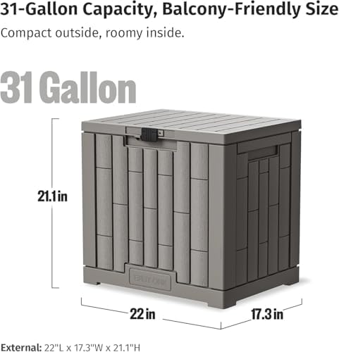 EAST OAK Outdoor Storage Box, 31 Gallon 2 Pack Deck Box Indoor and Outdoor Us...