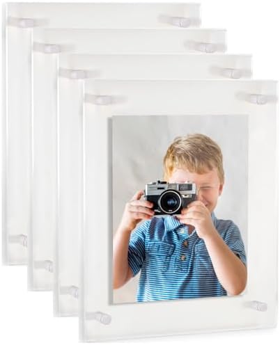 ArtToFrames 14x18 Inch Double Panel Floating Acrylic Picture Frame comes (4 P...