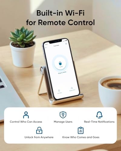 eufy Security Smart Lock C33, Keypad Door Lock with Handle, Built-in Wi-Fi