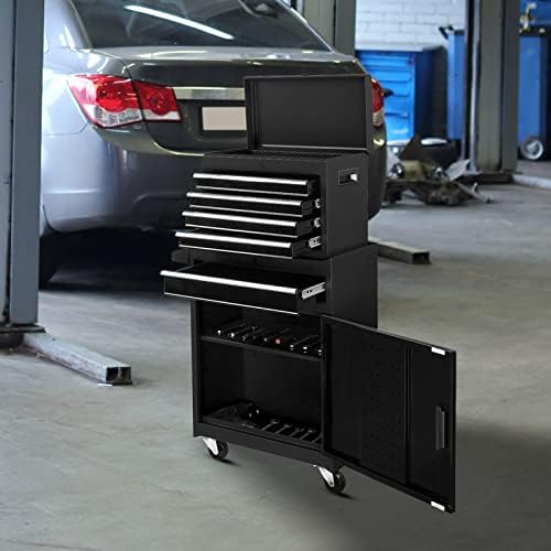 TUFFIOM 5-Drawer Rolling Tool Chest, Tool Storage Cabinet w/Drawers, Lockable...