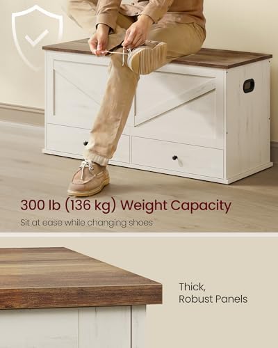 VASAGLE Storage Chest with 2 Fabric Drawers, 15.7 x 39.4 x 19.9 Inches