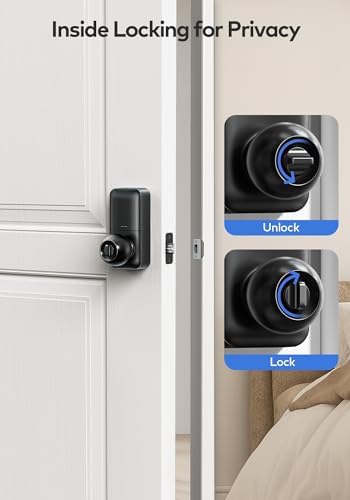 TEEHO TE003 Keypad Door Knob Lock, Keyless Entry Door Handle, Matte Black