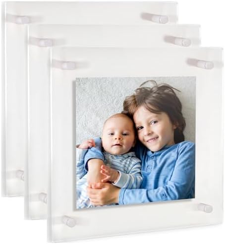 ArtToFrames 24x24 Inch Double Panel Floating Acrylic Picture Frame comes (3 P...