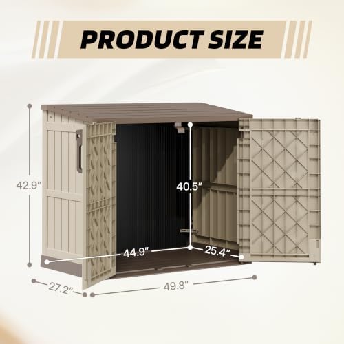 Horizontal Outdoor Storage Cabinet Box 36 Cu Ft with Lockable Doors, Outdoor ...