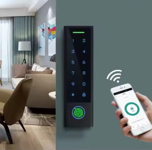 MENGQI-CONTROL Smart Phone App Remote PIN Code/KeyFob/Card Biometric Fingerpr...