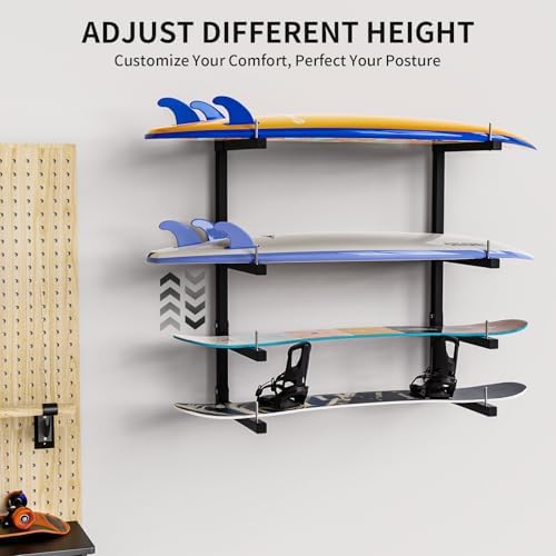 Lumber Storage Rack Wall Mount, Foldable 4-Level Wood Storage Rack