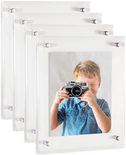 ArtToFrames 24x30 Inch Double Panel Floating Acrylic Picture Frame comes (4 P...