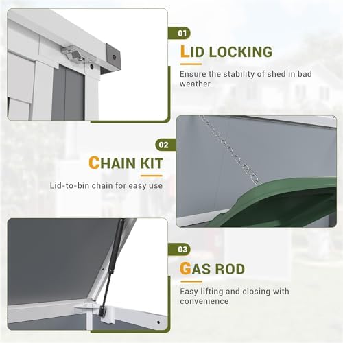 Storage Shed Outdoor Weatherproof Resin Storage Shed with Floor 41 Cu.Ft