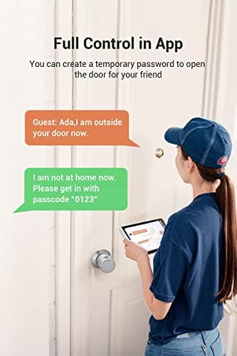 Buoan Big Fingerprint Smart Door Knob, Keyless Entry Door Lock with Keypad