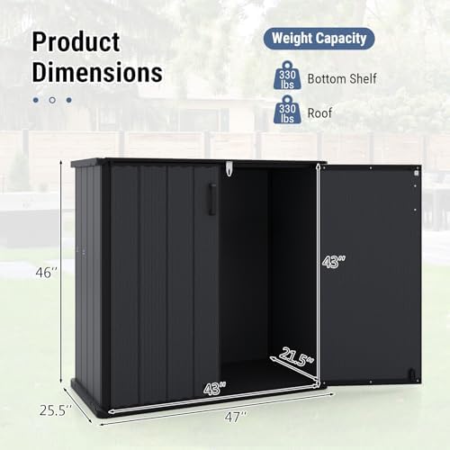 Tangkula 23.5 Cu.ft Outdoor Storage Shed with Lockable Door