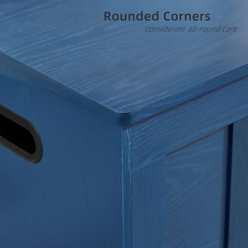 VANKILEY 51.2" Storage Chest Extra Large,Wooden Storage Bench(Blue)
