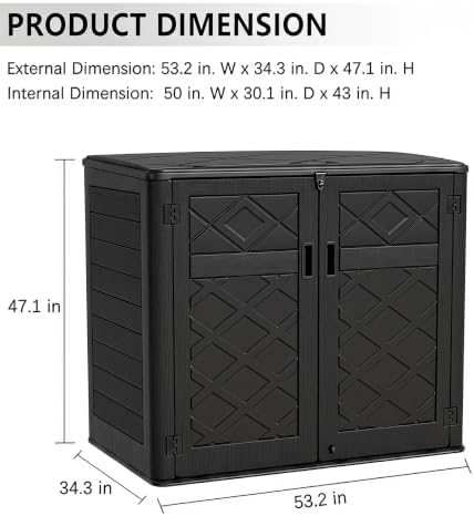 KINYING Larger Outdoor Storage Shed Weather Resistance, Resin Sheds & Out...