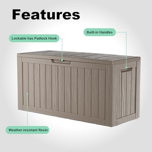 DRATO 80 Gallon Large Deck Box, Outdoor Storage Box for Patio Furniture, Pati...