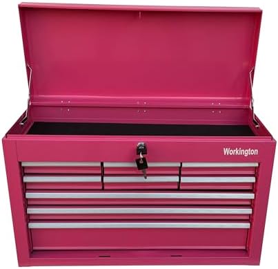 Workington Portable Metal Tool Chest with 9 Drawers, 24" 9-Drawer Tool C...