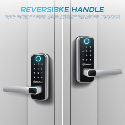 Smart Door Lock, OLUMAT Keyless Entry Door Lock Fingerprint Door Lock with Ke...