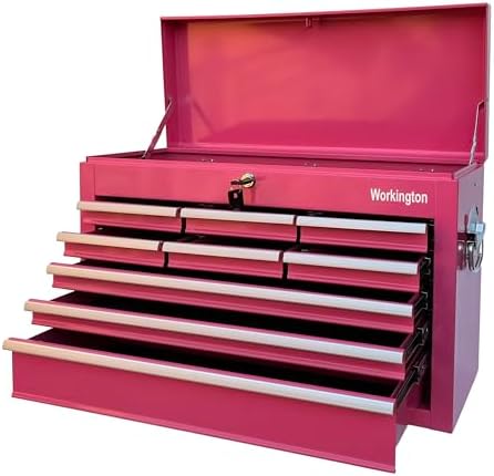 Workington Portable Metal Tool Chest with 9 Drawers, 24" 9-Drawer Tool C...