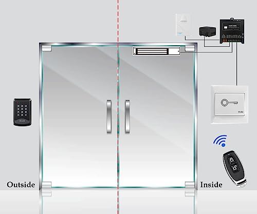 Door Access Control System RFID Keypad 600lb Electric Magnetic Door Lock Kit ...