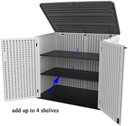 Mrosaa Large Horizontal Storage Sheds,38 cu.ft. Outdoor Storage Box for Garde...