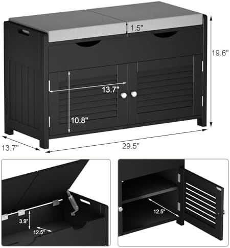 ChooChoo Shoe Storage Bench with Lift Top Storage & Cushioned Seats