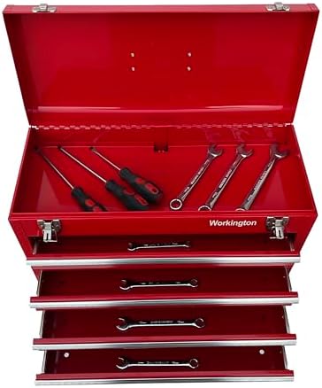 Workington Portable Metal Tool Chest with 4 Drawers, 20" 4-Drawer Tool C...