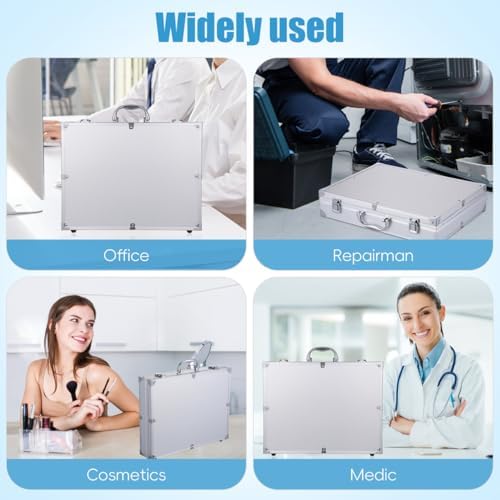 Aluminum Tool Case Lockable Portable Storage Box 14.5 in