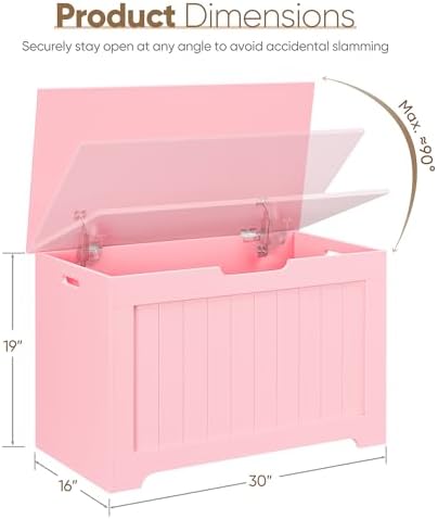 SUPER DEAL Storage Chest, 30 inches Chest Box Organizer with 2 Safety Hinges,...