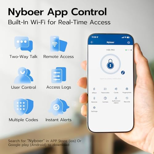 WiFi Video Smart Keypad Door Lock with Camera and Doorbell, Keyless Entry