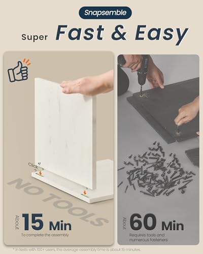 SONGMICS HOME Shoe Storage Bench, Snapsemble Superfast Assembly