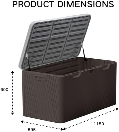 Kingdura 110 Gallon Outdoor Storage Box, Waterproof Resin Deck Box for Indoor...