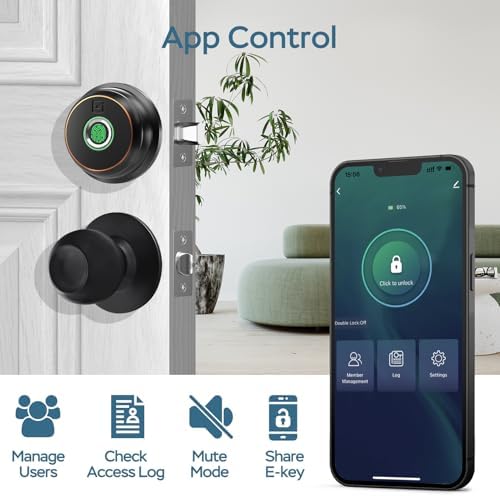 GeekTale Fingerprint Deadbolt with App, Smart Deadbolt Lock