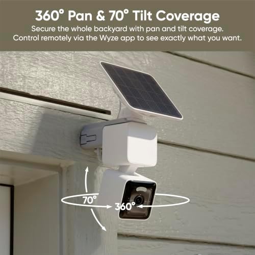 WYZE Solar Cam Pan, 2K Security Cameras Wireless Outdoor, Battery Powered