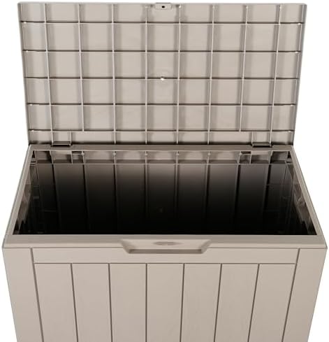 BTEXPERT Indoor Outdoor Storage Box, 30 Gallon Resin Deck Container for Packa...