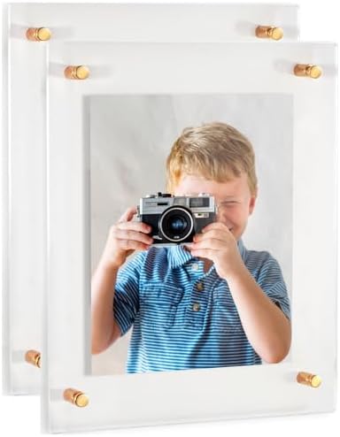 ArtToFrames 24x36 Inch Double Panel Floating Acrylic Picture Frame comes (2 P...