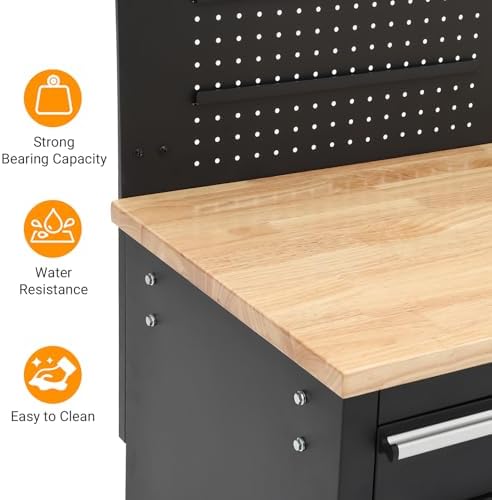 IDEALHOUSE 61-inch Rolling Tool Chest, 10 Drawers Garage Workbench Storage To...