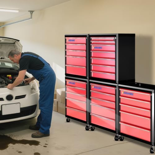 LARBANKE 5 Drawer Rolling Tool Chest with Wheels&Lock,24.6“W×13“D×25.4”H