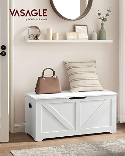 VASAGLE Storage Chest with 2 Safety Hinges, 15.7 x 39.4 x 18.1 Inches