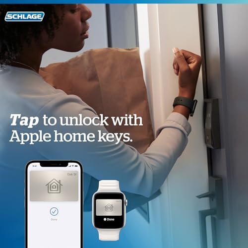 Schlage Encode Plus Smart WiFi Deadbolt Lock, Tap to Unlock, Matte Black