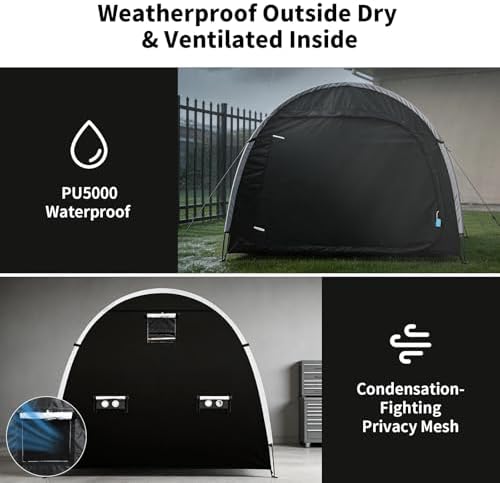 Anti-Theft Bike Storage Tent, PU5000 Waterproof Shed for 2 Bikes
