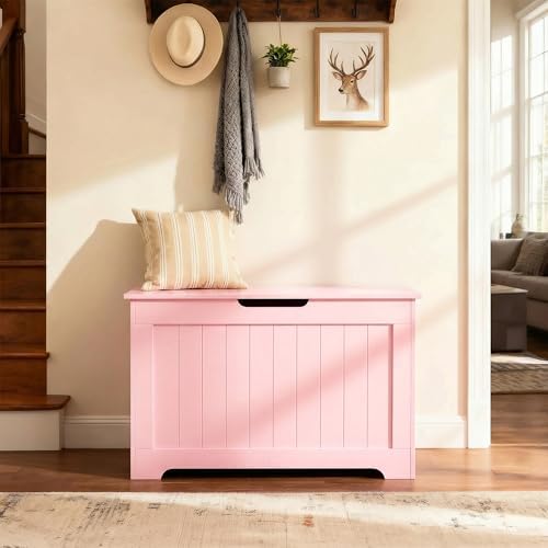 ZENY Storage Chest, Lift Top Storage Trunk, Entryway Shoe Bench, Wooden Stora...