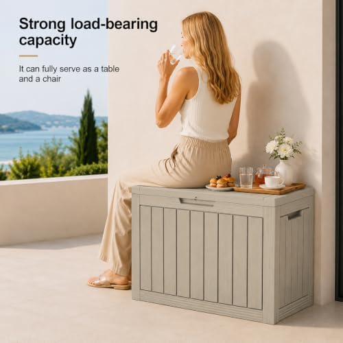 Resin Deck Box Waterproof Outdoor indoor Storage Box 50 Gallon